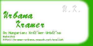 urbana kramer business card